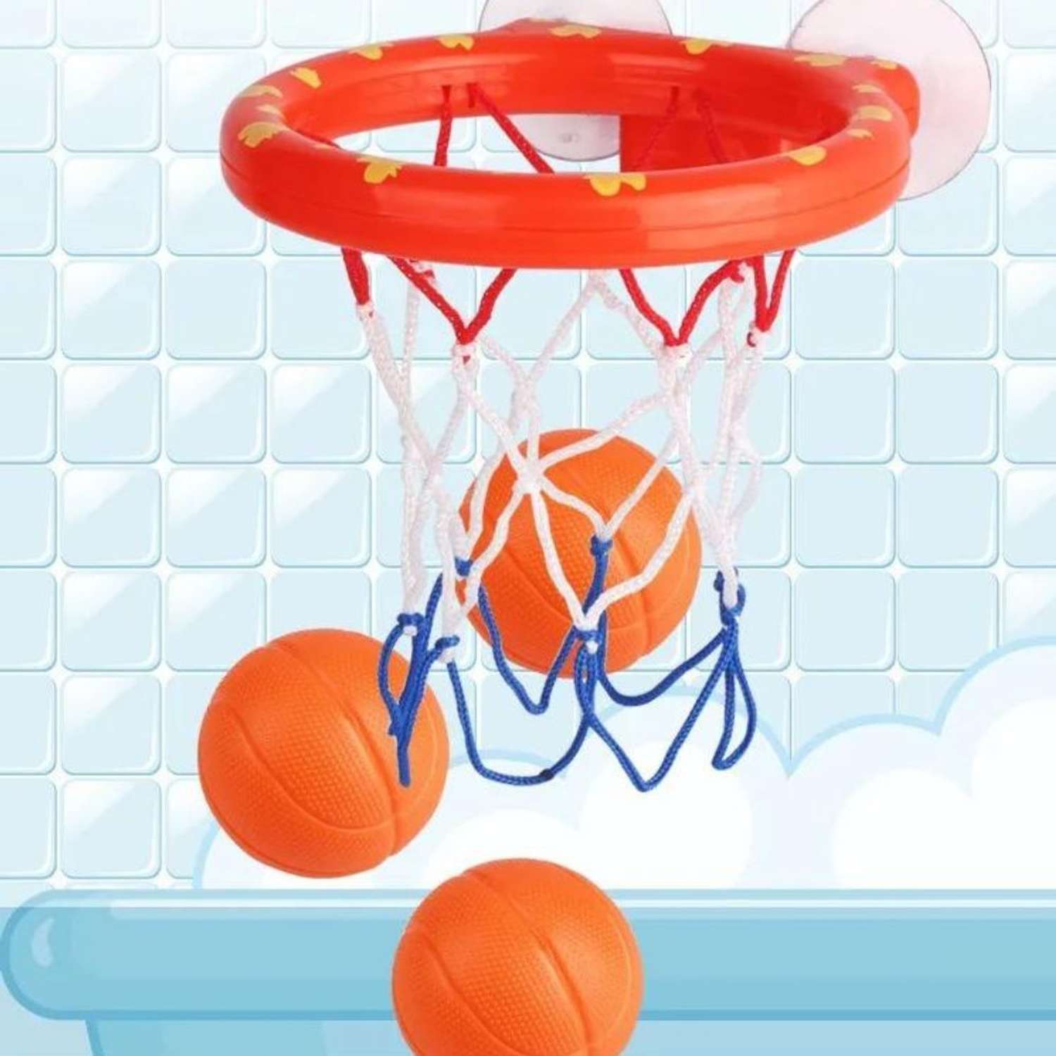 Игрушка для купания в ванной MagicStyle баскетбольное кольцо на присосках 3 мяча - фото 6