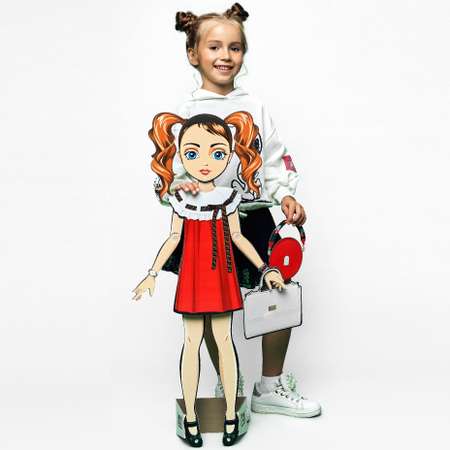 Кукла BIBALINA с одеждой из картона Trendy doll Лина