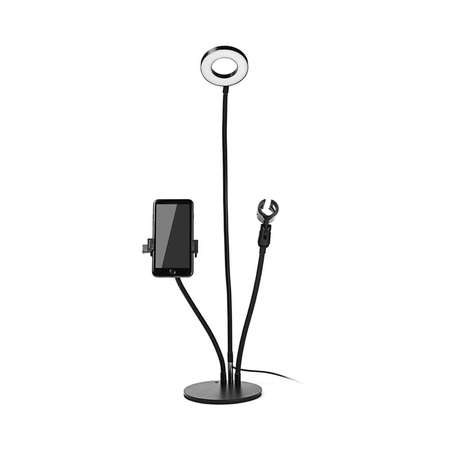 Штатив-держатель Rabizy смартфона и микрофона с кольцевой LED лампой