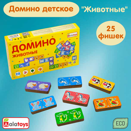 Настольная игра Alatoys Домино Животные в ассортименте