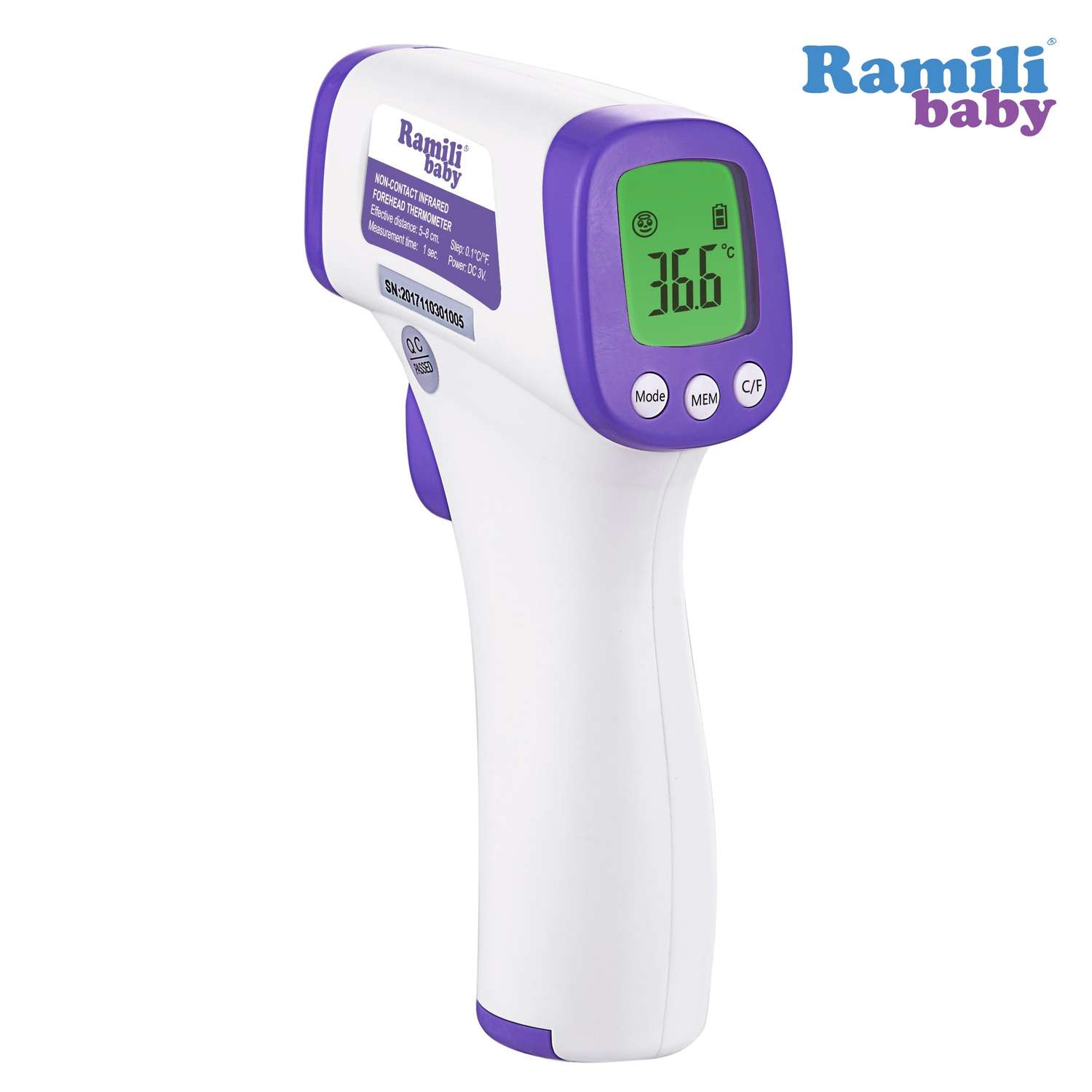 Инфракрасный лобный термометр Ramili ET3050 / запатентованный датчик (произведен в Германии) - фото 1