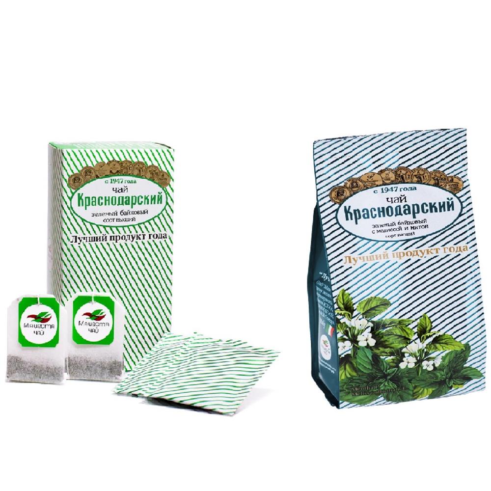 Набор чая Краснодарский Краснодарский Листовой зеленый с мелиссой и мятой - фото 1