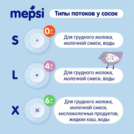 Бутылочка Mepsi 250мл с 4месяцев 0240